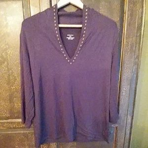 Beautiful Navy 3/4 Sleeve Top